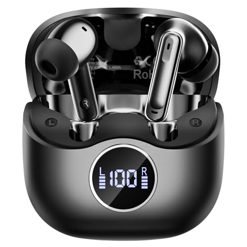 xinwld 2026 Adaptive Hybrid Active Noise Canceling New Wireless Earbuds, 6 Mics ENC Clear Call Ear Buds, Hi-Res Audio Deep Bass Bluetooth Headphones, 40H, LED, for Sports Running Gym Workout
